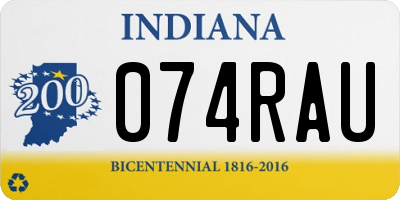 IN license plate 074RAU