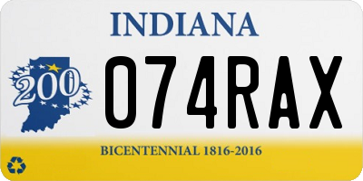 IN license plate 074RAX