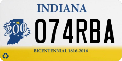 IN license plate 074RBA
