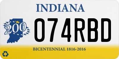 IN license plate 074RBD