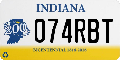 IN license plate 074RBT