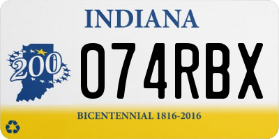 IN license plate 074RBX