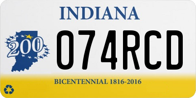 IN license plate 074RCD