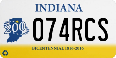IN license plate 074RCS