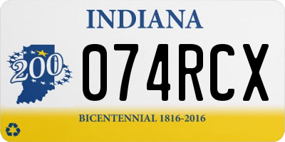 IN license plate 074RCX
