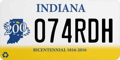 IN license plate 074RDH