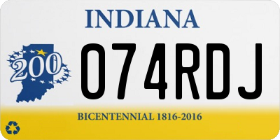IN license plate 074RDJ