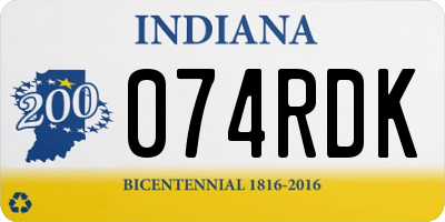 IN license plate 074RDK