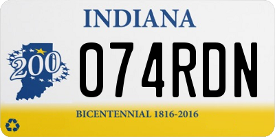 IN license plate 074RDN
