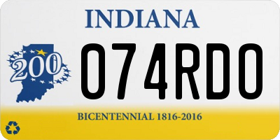 IN license plate 074RDO