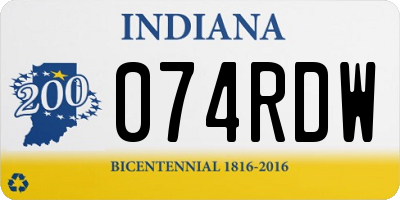 IN license plate 074RDW