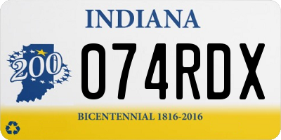 IN license plate 074RDX