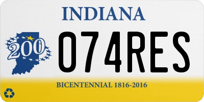 IN license plate 074RES