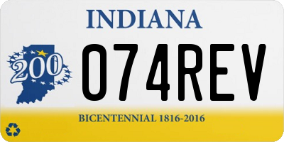 IN license plate 074REV
