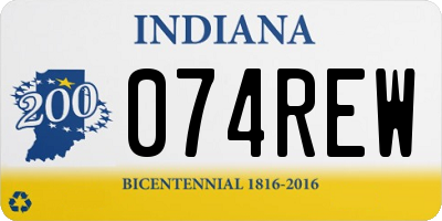 IN license plate 074REW