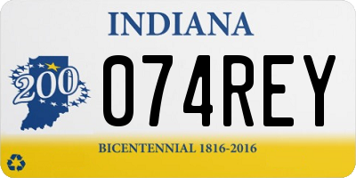 IN license plate 074REY
