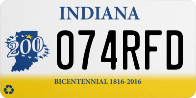 IN license plate 074RFD
