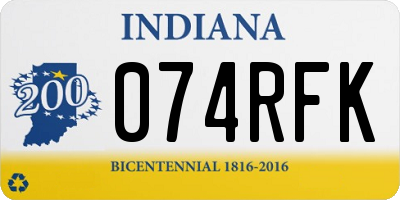 IN license plate 074RFK