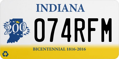 IN license plate 074RFM