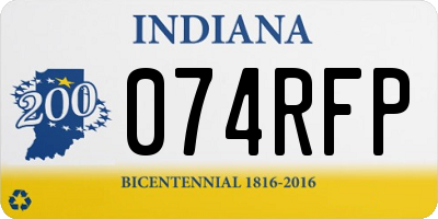 IN license plate 074RFP
