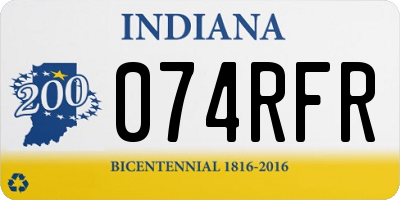 IN license plate 074RFR