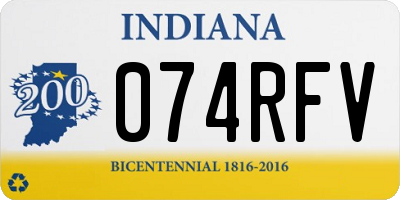 IN license plate 074RFV