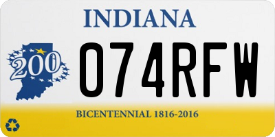 IN license plate 074RFW