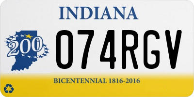 IN license plate 074RGV