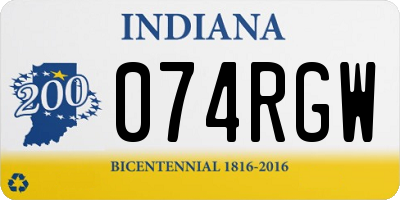 IN license plate 074RGW