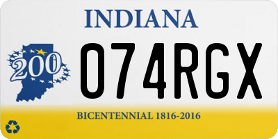 IN license plate 074RGX