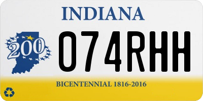 IN license plate 074RHH