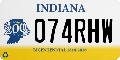 IN license plate 074RHW