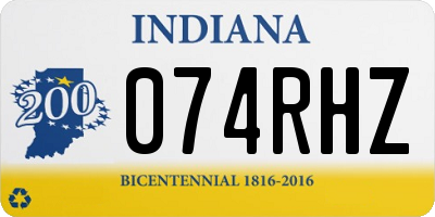 IN license plate 074RHZ