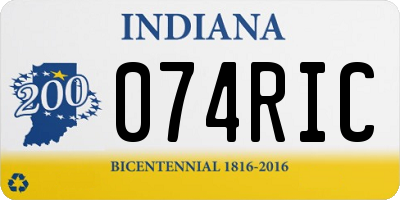 IN license plate 074RIC
