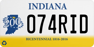 IN license plate 074RID