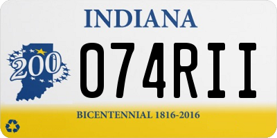 IN license plate 074RII