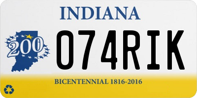 IN license plate 074RIK