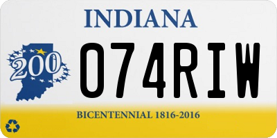 IN license plate 074RIW