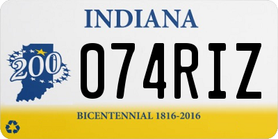 IN license plate 074RIZ