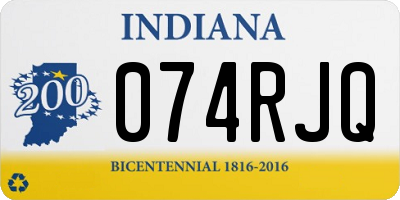 IN license plate 074RJQ
