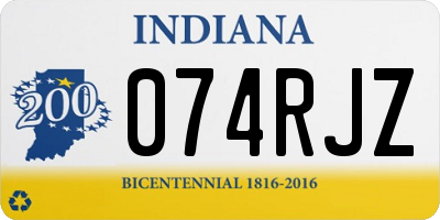 IN license plate 074RJZ