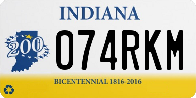 IN license plate 074RKM