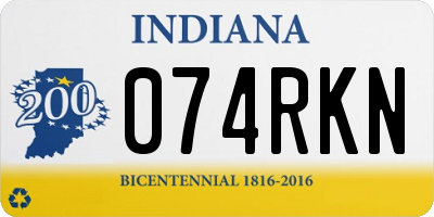 IN license plate 074RKN