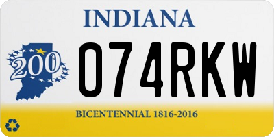 IN license plate 074RKW