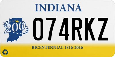 IN license plate 074RKZ
