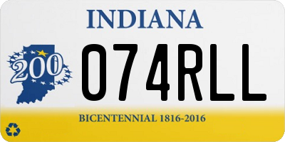 IN license plate 074RLL