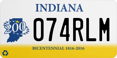 IN license plate 074RLM