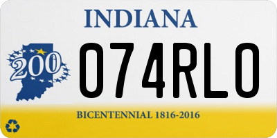 IN license plate 074RLO