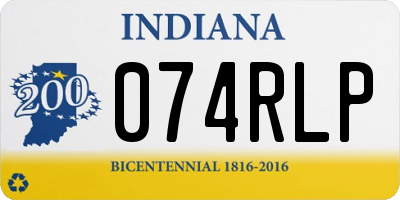 IN license plate 074RLP