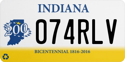 IN license plate 074RLV